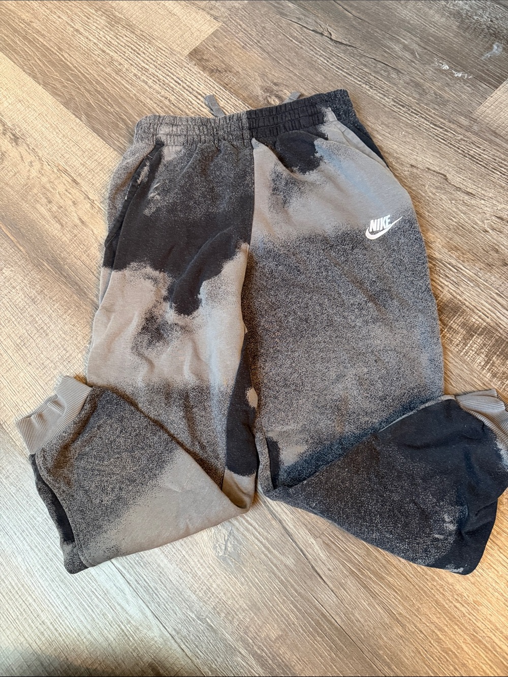 Nike Kids Black & Gray Acid-Wash Joggers